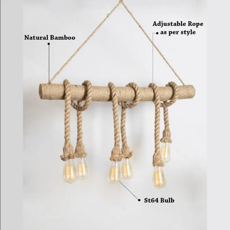 Amber Rope Jute Ceiling Lamp - Brown media 6