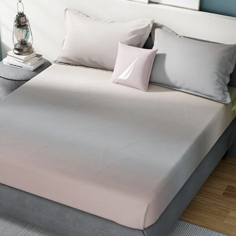 Nautica Gingham Cotton Bedsheet (Grey) - 160 TC media 1