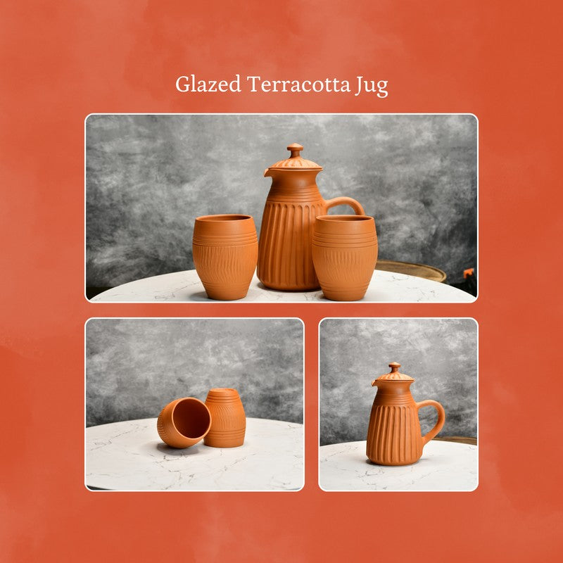 Victoria Terracotta Jug with Glasses - Three Piece Set media 8