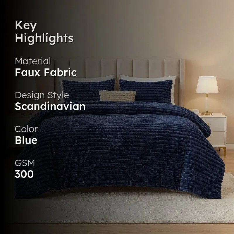 SleepScape Faux Fabric Blanket (Blue)- 300 GSM media 2