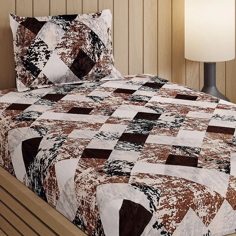 Monte Carlo Urban Diamond Bedsheet (Brown,Black) - 280 GSM media 3