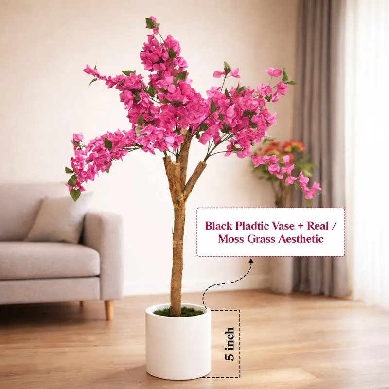 Serenity Bougainvillea Artificial Plant With Black Plastic Pot - 165 cm (5.4 ft) media 8