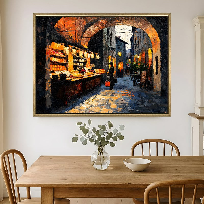 Ancient Alley Canvas Wall Painting With Frame