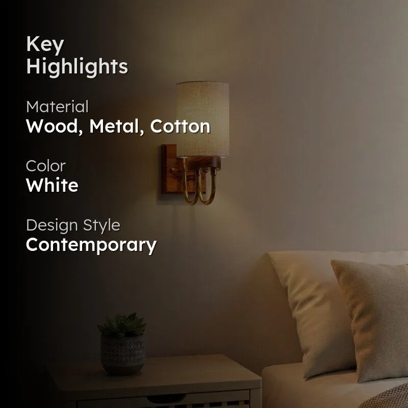 Gilded Arch Cotton Wall Lamp - White media 2