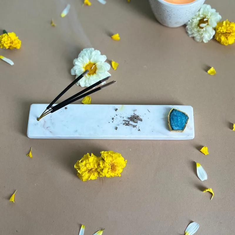 Nima Marble Incense Holder With Agate Plating - Turquoise Blue media 4