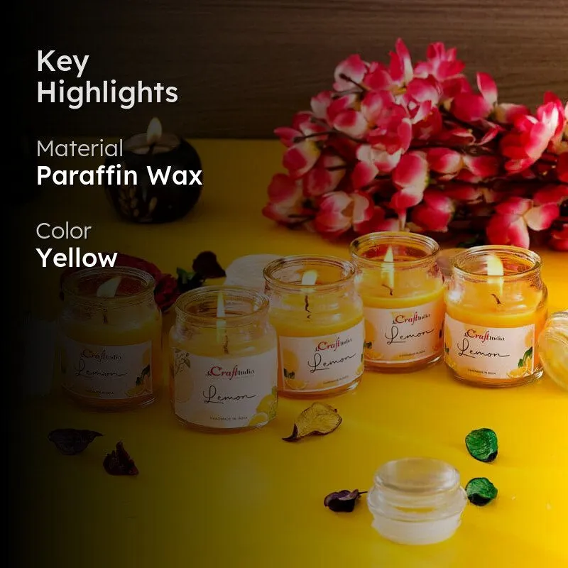 Nithya Lemon Scented Jar Candle - Set Of Five media 2