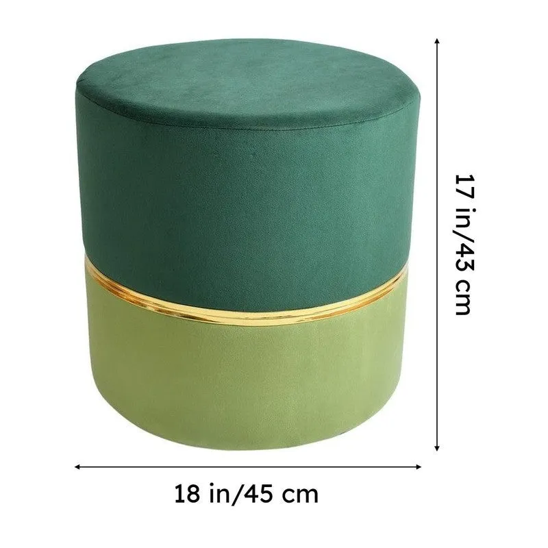 Dualtone Solid Velvet Pouffe - Teal & Green media 8