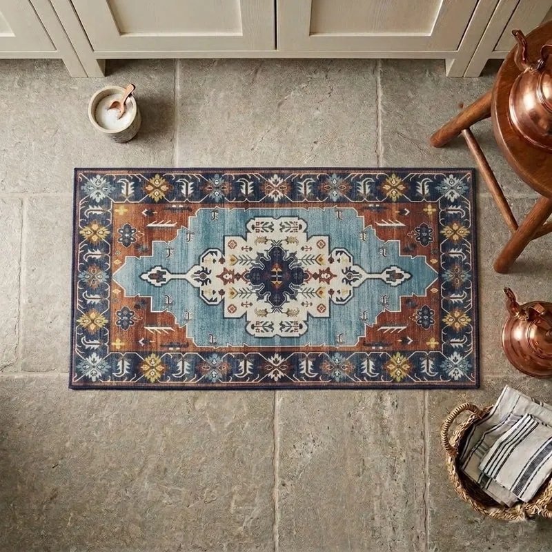 Persian Mirage Velvet Rectangle Anti-Skid Carpet media 4