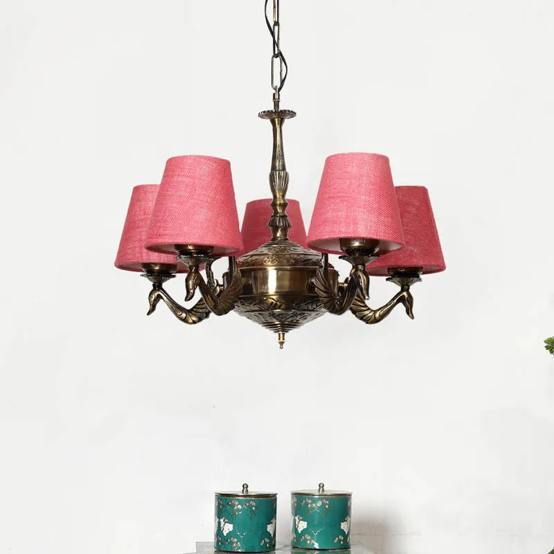 Ananita Conical Golden Antique Ceiling Lamp media 2