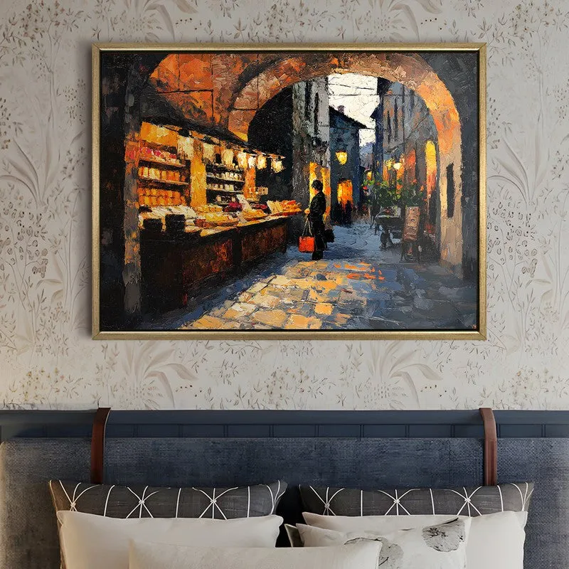 Ancient Alley Canvas Wall Painting With Frame media 5