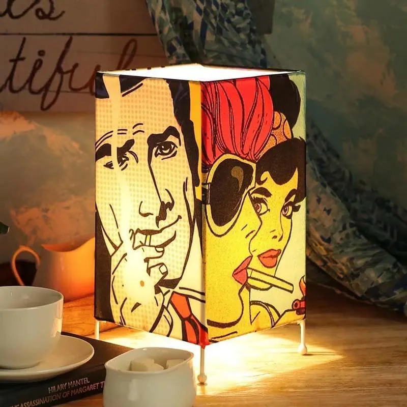 Vintage Vibe Fabric Table Lamp - Multicolor media 1