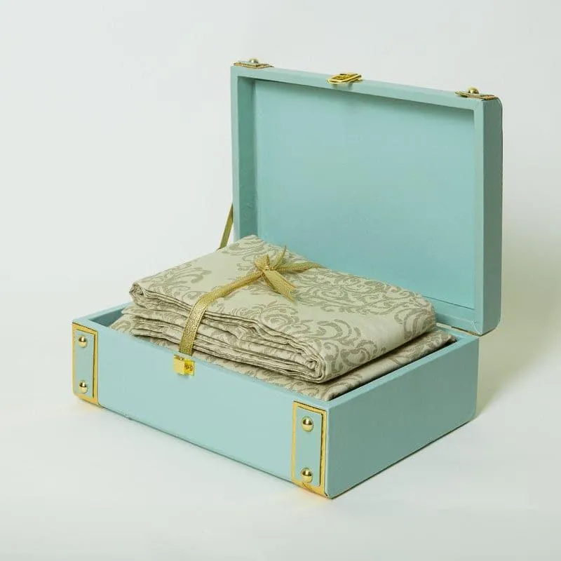 Swayam Jaalidar Bedsheet Gift Set - Beige media 1