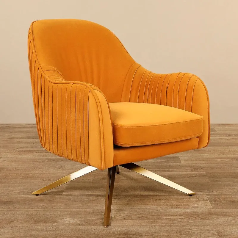Vyntra Neem Wood Accent Chair - Yellow media 4