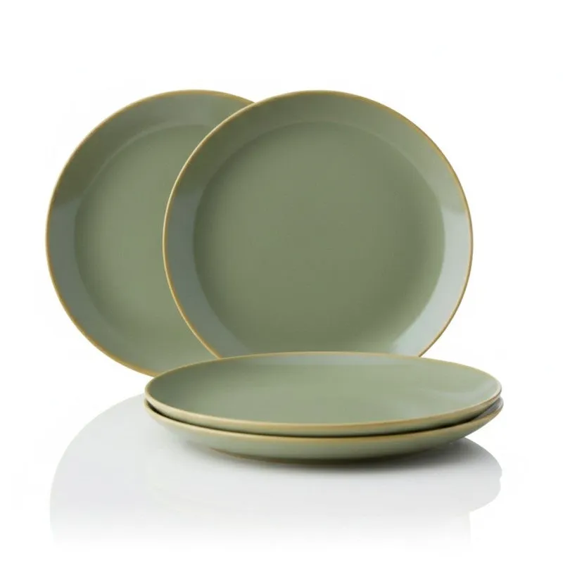Ceramic Dinner Plates (Green) - Set of Four media 4