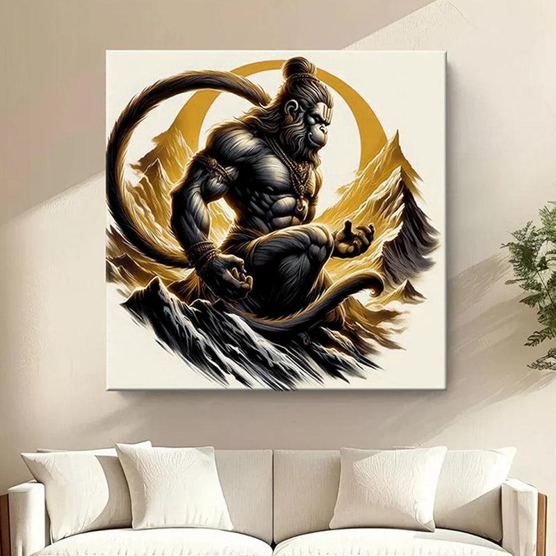 Vigorous Hanuman Wall Painting