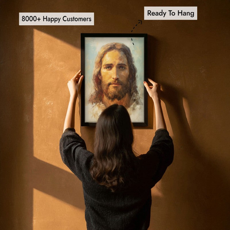 Ethereal Jesus Archival Paper Wall Painting With Black Frame media 5