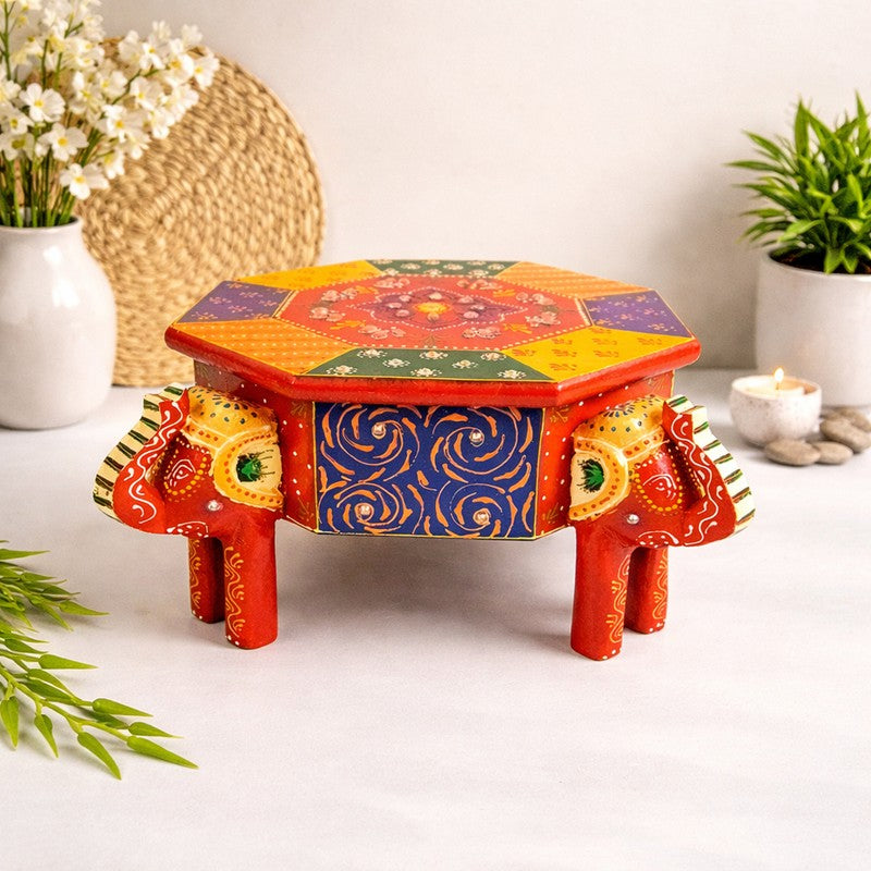 Wooden Elephant Kundan Heritage Jewel Box