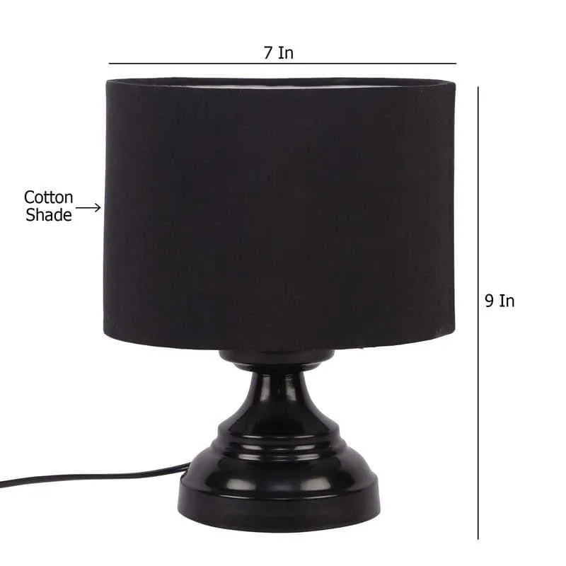Solid Flickers Fabric Table Lamp - Black media 7