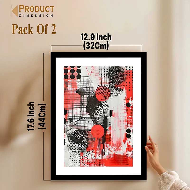 Pop Of Red Wall Art With Frame - Set Of Two media 9