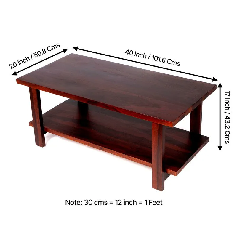 Xynex Sheesham Wooden Center Table - Brown media 11