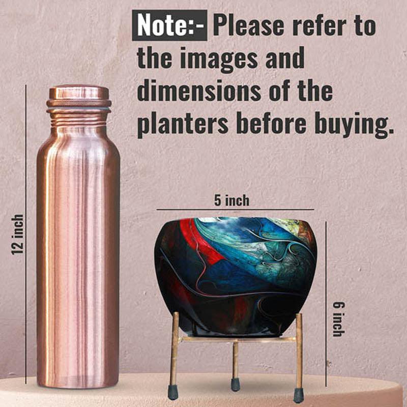 Glaze Glam Handcrafted Planter With Stand - Four Piece Set media 6