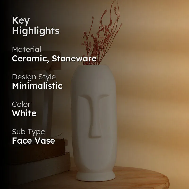 Straight Face Vase - White media 2