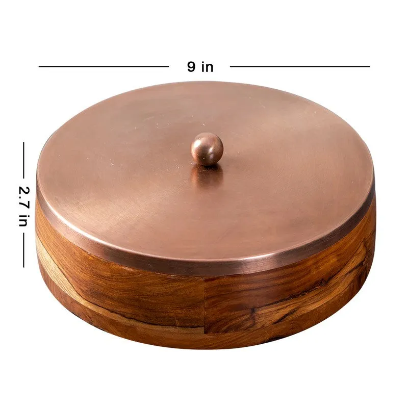Prestyn Teak Wood Round Masala Box - Three Piece Set media 7