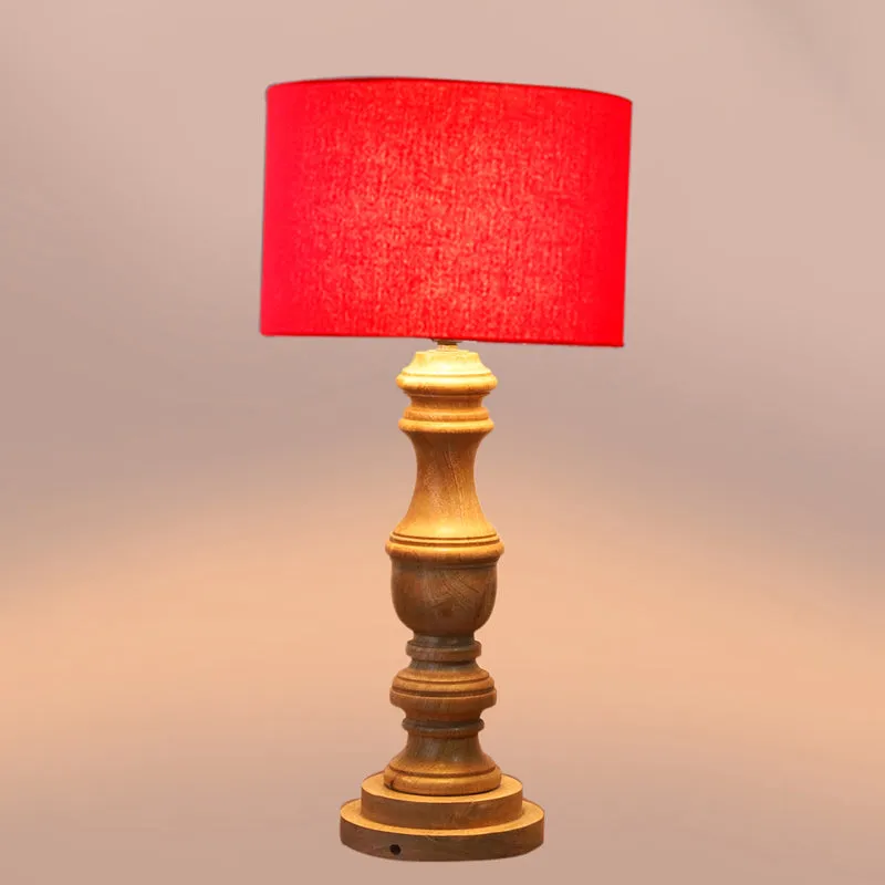 Cotin Carve Wooden Table Lamp - Red media 4