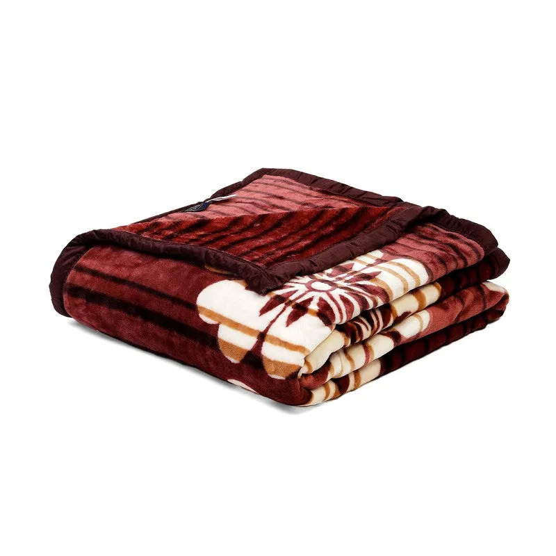 Monte Carlo Crimson Blossom Blanket (Brown) - 550 GSM media 5