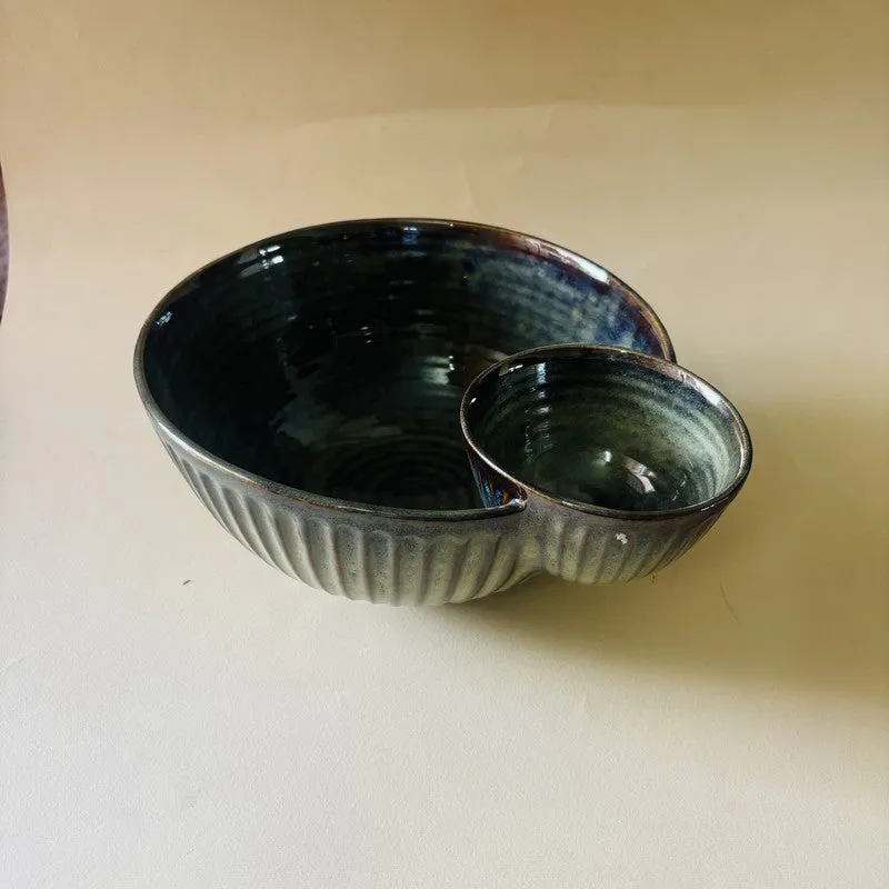 Olive Single Dip Ceramic Serving Bowl media 4
