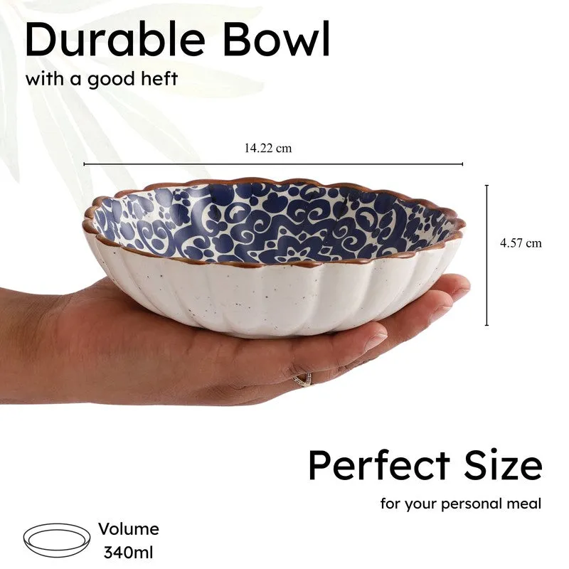 Mudwave Blue Stoneware Snack Bowls (340 mL) - Set Of Two media 8