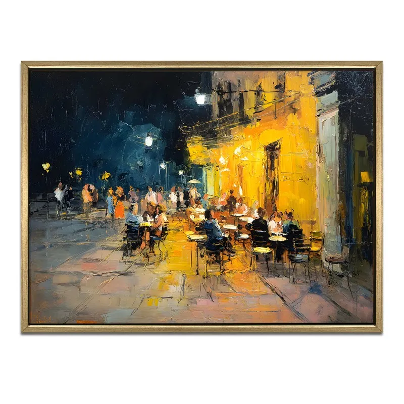 Golden Alley Canvas Wall Painting With Frame media 3