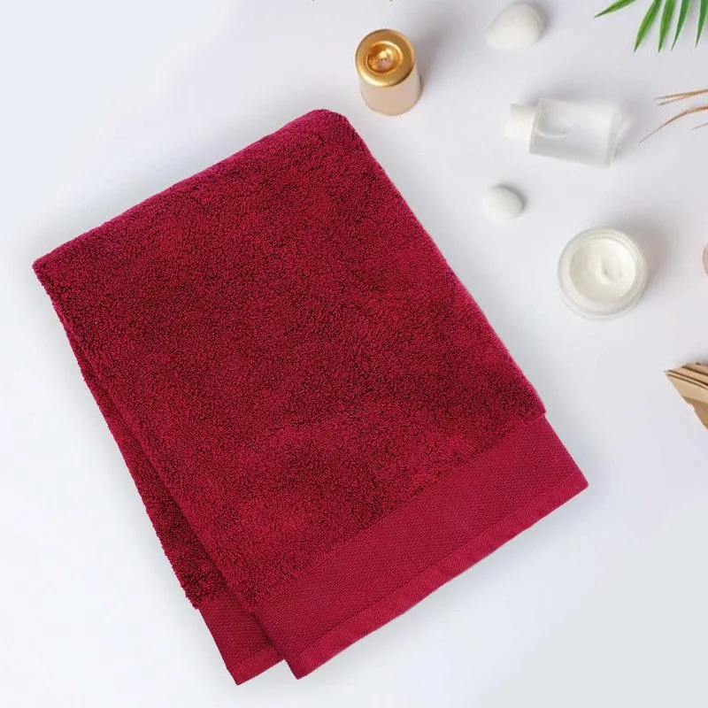 Micro Cotton Soft Serenity Solid Bath Towel - Red media 1