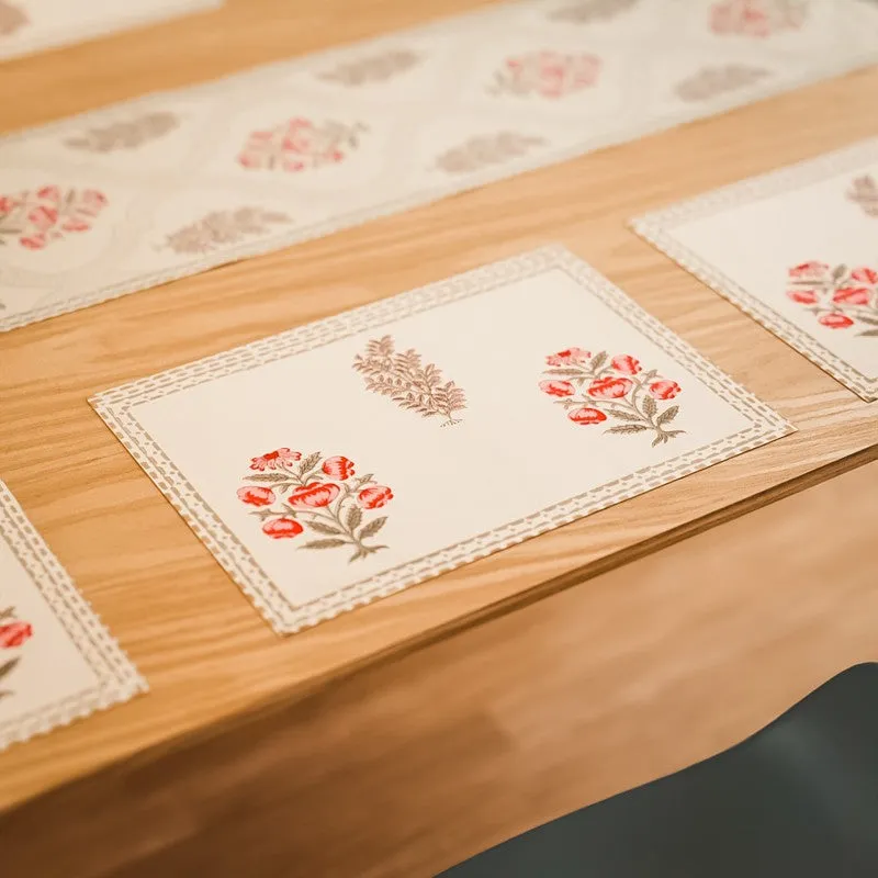 Earthy Elegance Cotton Table Linen Set (Pink) - Seven Piece Set media 4