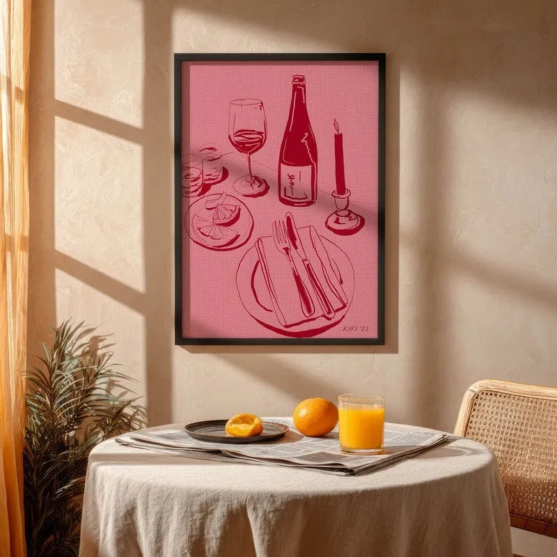 Bar Cart Bliss Archival Canvas Wall Art - Black media 4