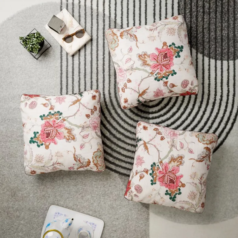 Petal Cascade Cotton Cushion Covers - Set Of Three media 1