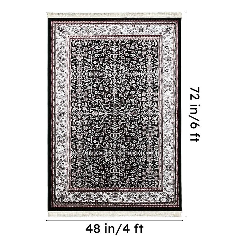 Noorvan Art Silk Carpet - Black media 9