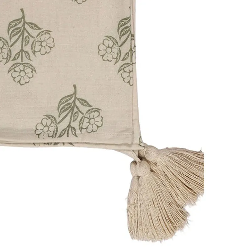 Floral Whisper Cotton Throw - Beige media 5