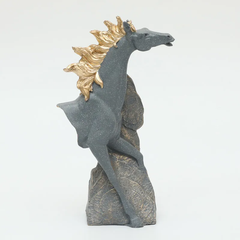 Stallion In Wind Showpiece - Grey media 4