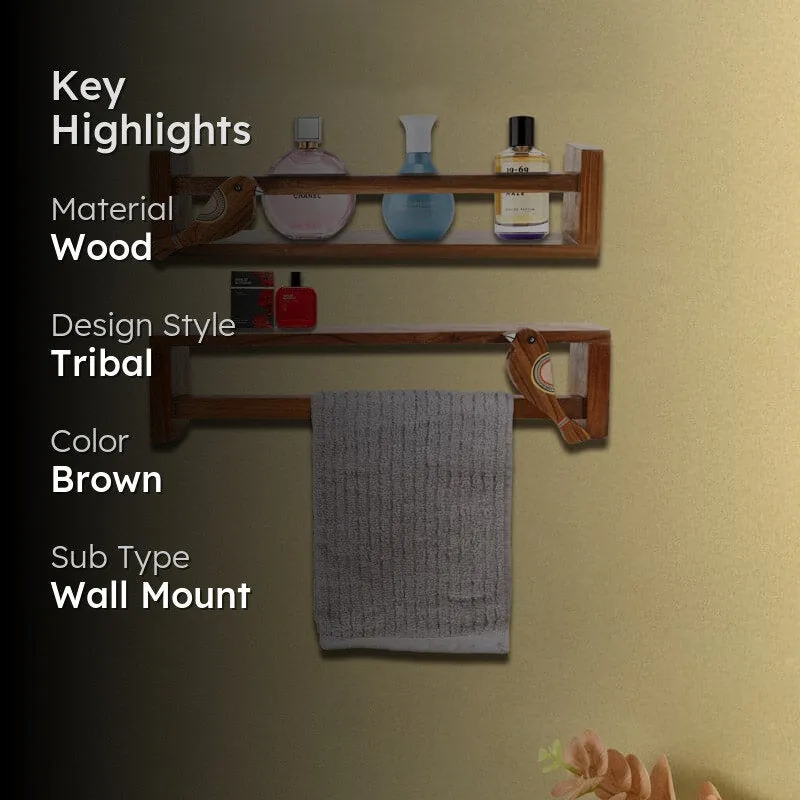 Teak Wall Shelf - Set Of Two media 2