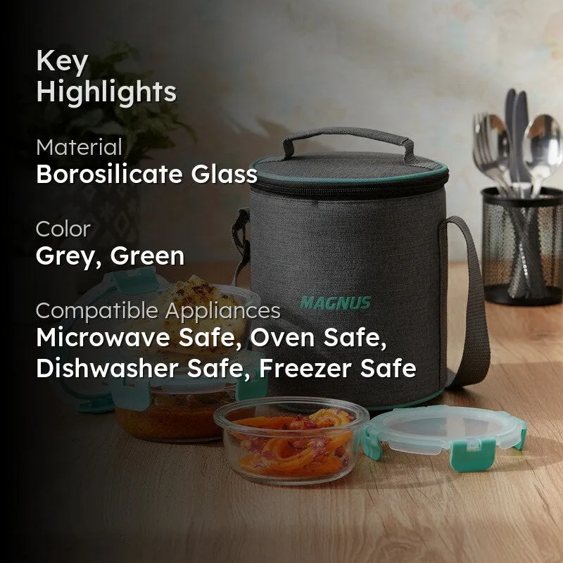 Aviro Snap Lunch Box with Lunch Bag - Four Piece Set media 2