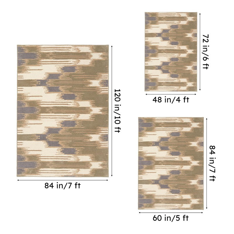 Cirdan Abstract Wool & Nylon Carpet -  Grey & Green media 13