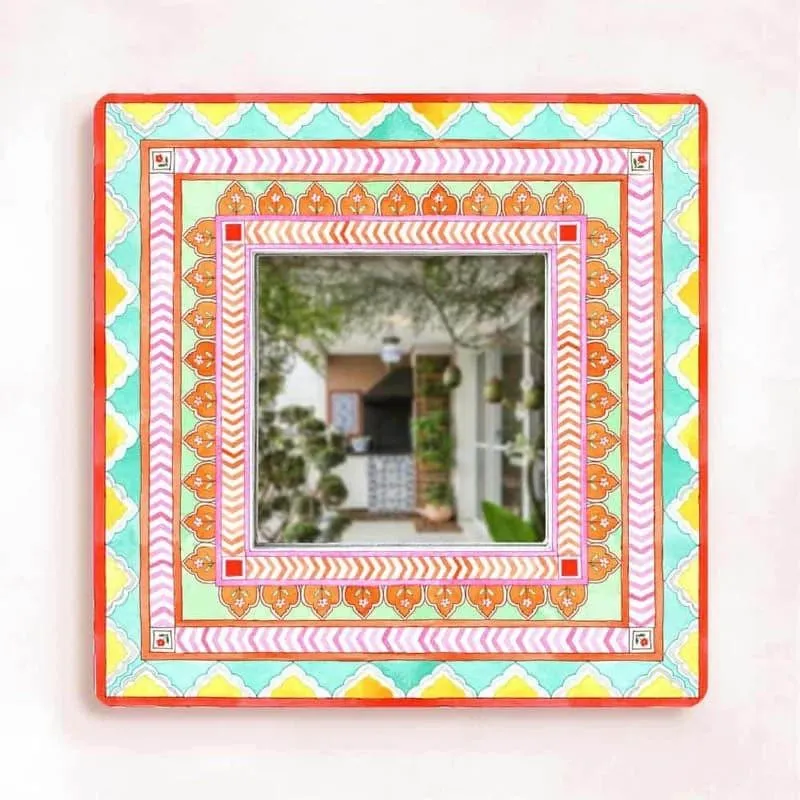 Ethnic Trove Designer Handpainted Mirror media 5