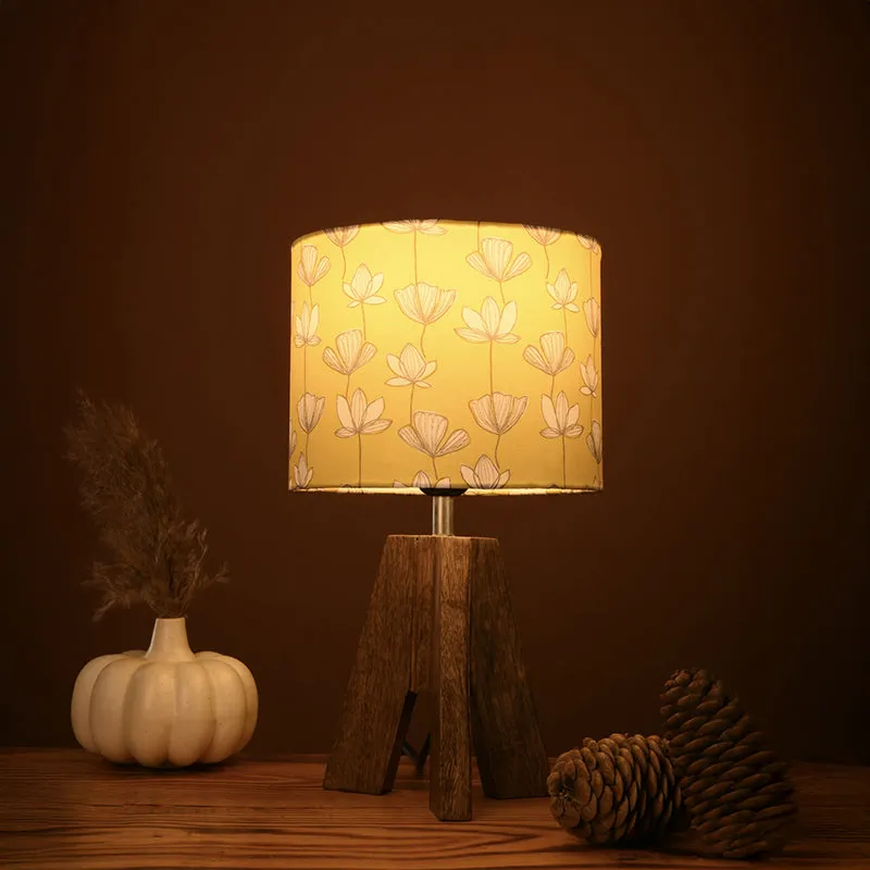 Flora Tripod Fabric Table Lamp - Yellow media 1