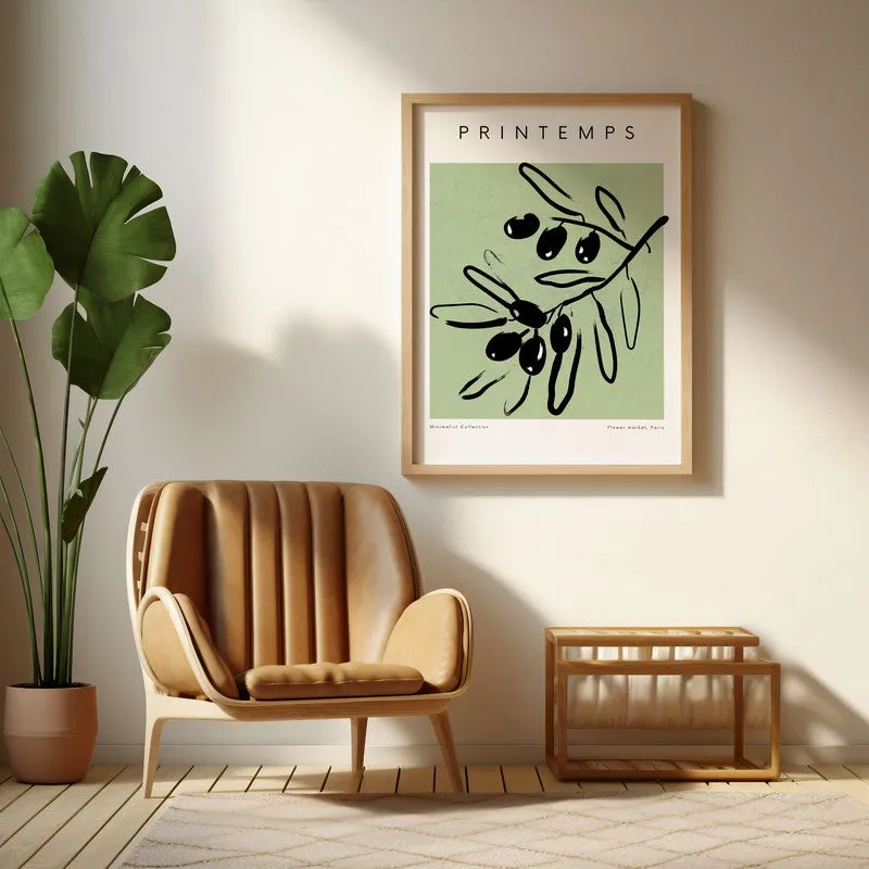 Spring Gestures Canvas Wall Painting With Brown Frame media 6
