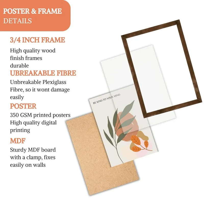Desert Muse Paper Wall Painting With Frame - Brown media 6