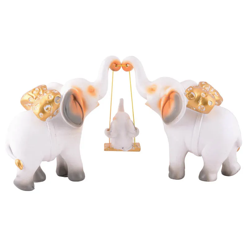 Tiny Tuskers Painted Polyresin Show Piece - Multicolor media 5