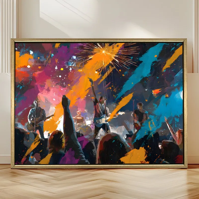 Amplified Nights Canvas Wall Painting With Frame media 4