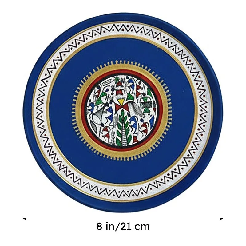 Naara Handpainted Wall Plate (Blue) - Set Of Two media 8