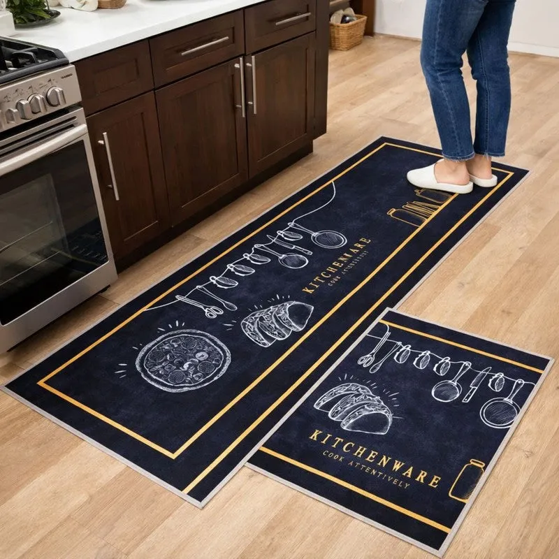 Chef Ease Glace Cotton/Microfiber Kitchen Mats - Set of Two media 4